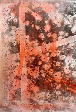 Titel: Landepiste mit Bombenkratern, 1945; Inventarnummer: M-148